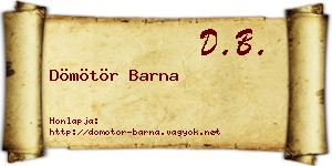 Dömötör Barna névjegykártya