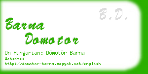 barna domotor business card